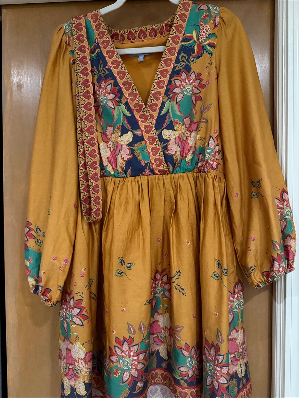 Antonio Melani Size 10 Emma Ginger Paisley Long Sleeve Dress - Picture 3 of 4